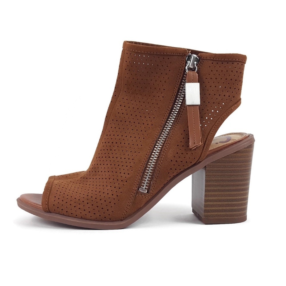 SAM EDELMAN Circus Kammie Brown Peep Toe Bootie